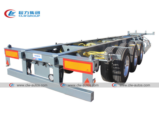 40FT 45FT 3 Axle 45T Flatbed Skeleton Trailer For Container Loading