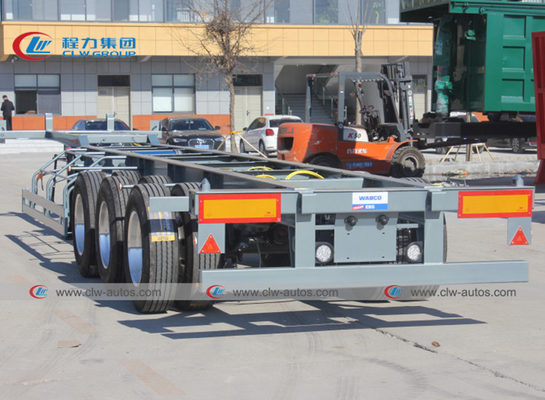 40FT 45FT 3 Axle 45T Flatbed Skeleton Trailer For Container Loading