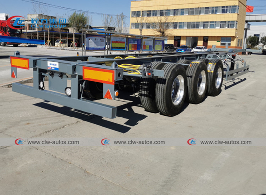 40FT 45FT 3 Axle 45T Flatbed Skeleton Trailer For Container Loading