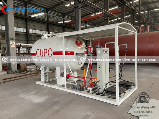 5000 Liters 2.5 Tons LPG Skid Station With Cylinder Filling Scales