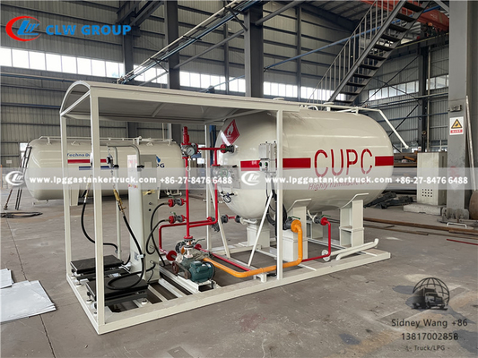 5000 Liters 2.5 Tons LPG Skid Station With Cylinder Filling Scales