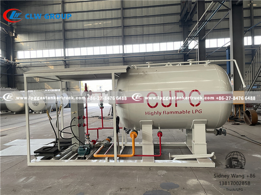 5000 Liters 2.5 Tons LPG Skid Station With Cylinder Filling Scales