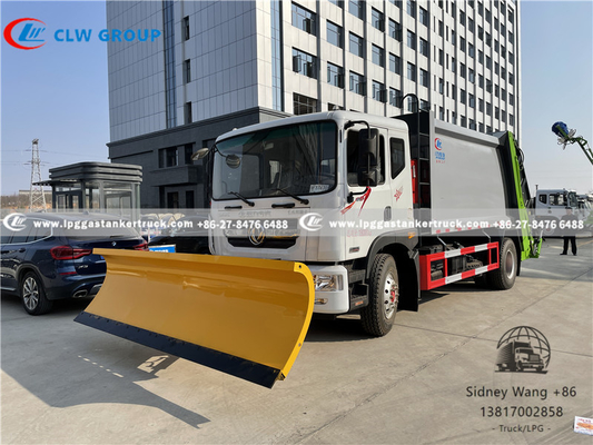 Dongfeng 12000 Liters Garbage Compactor Truck With Snow Shovel