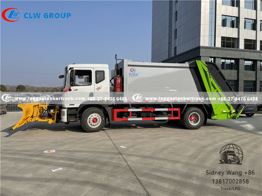 Dongfeng 12000 Liters Garbage Compactor Truck With Snow Shovel