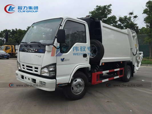 Mini 5m3 Isuzu White 130HP Rear Loader Compactor Garbage Truck