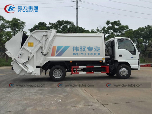 Mini 5m3 Isuzu White 130HP Rear Loader Compactor Garbage Truck