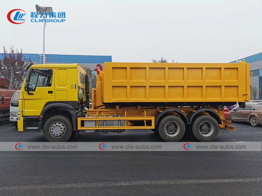 RHD Carbon Steel Q235 20cbm/20m3 339HP Detachable Body Truck Waste Bin Truck