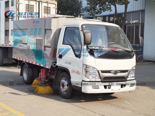 Mini Foton Four Brushes Street Sweeper Vacuum Truck 4*2 116HP 3cbm