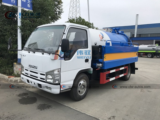 Mini ISUZU Sewer Dredging And Cleaning Truck With 2m3 Water Tank 3m3 Septic Tank