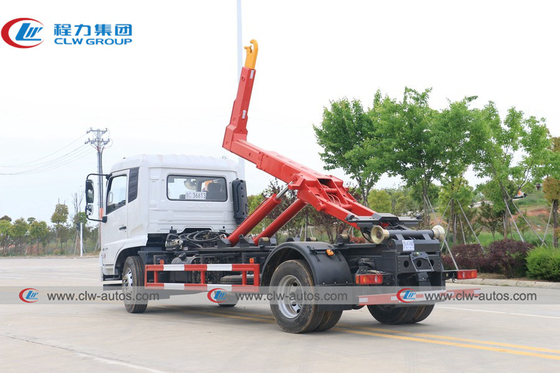 Dongfeng 6 Wheels Hook Lift Truck Detachable Garbage Truck 12cbm/12m3 4*2