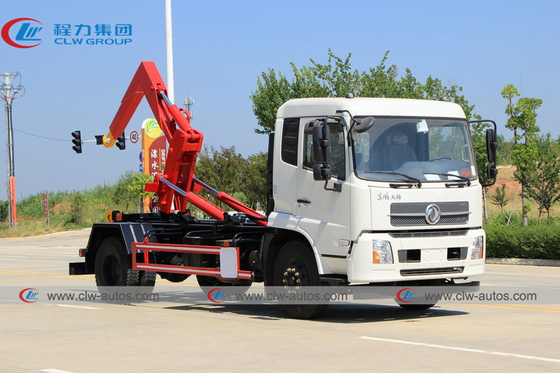 Dongfeng 6 Wheels Hook Lift Truck Detachable Garbage Truck 12cbm/12m3 4*2