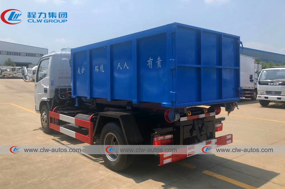 Dongfeng Hydraulic Hook Auto Tipping Garbage Collection Truck 4-6 CBM