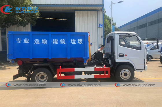 Dongfeng Hydraulic Hook Auto Tipping Garbage Collection Truck 4-6 CBM