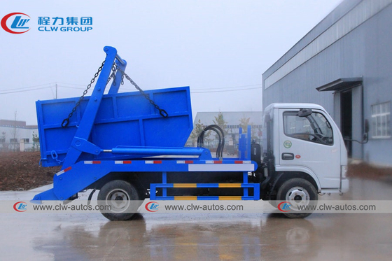 Dongfeng Self Loading Swing Arm Garbage Truck 4x2 4cbm With Hanging Chain