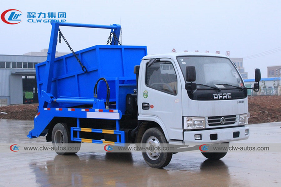 Dongfeng Self Loading Swing Arm Garbage Truck 4x2 4cbm With Hanging Chain