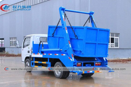 Dongfeng Self Loading Swing Arm Garbage Truck 4x2 4cbm With Hanging Chain