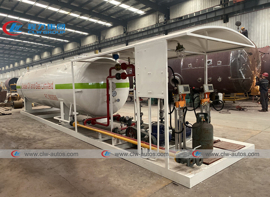 8-10T LPG Skid Station 20cbm 20000liters With Flow Meter Cylinder Filling Scales