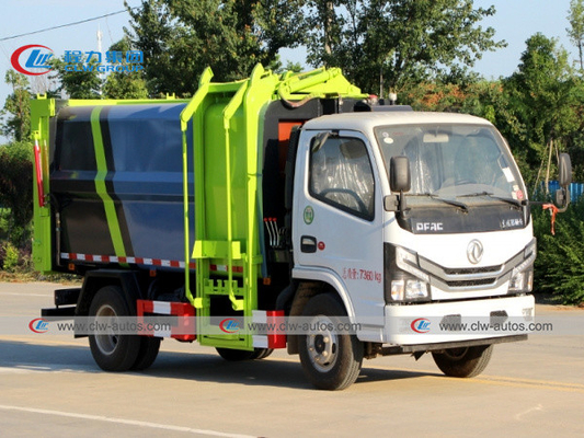 Dongfeng 5CBM 120HP  4X2  6 Wheels Side Loader bucket lifting Truck refuse collector truck