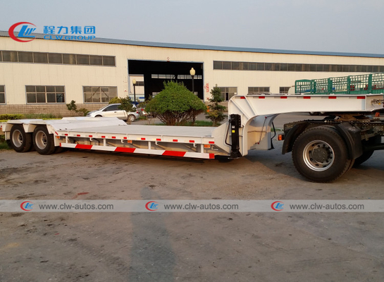 2 Axle Lowbed Lowboy Semi Trailer 40 Tons 45 Tons For Construction Machine